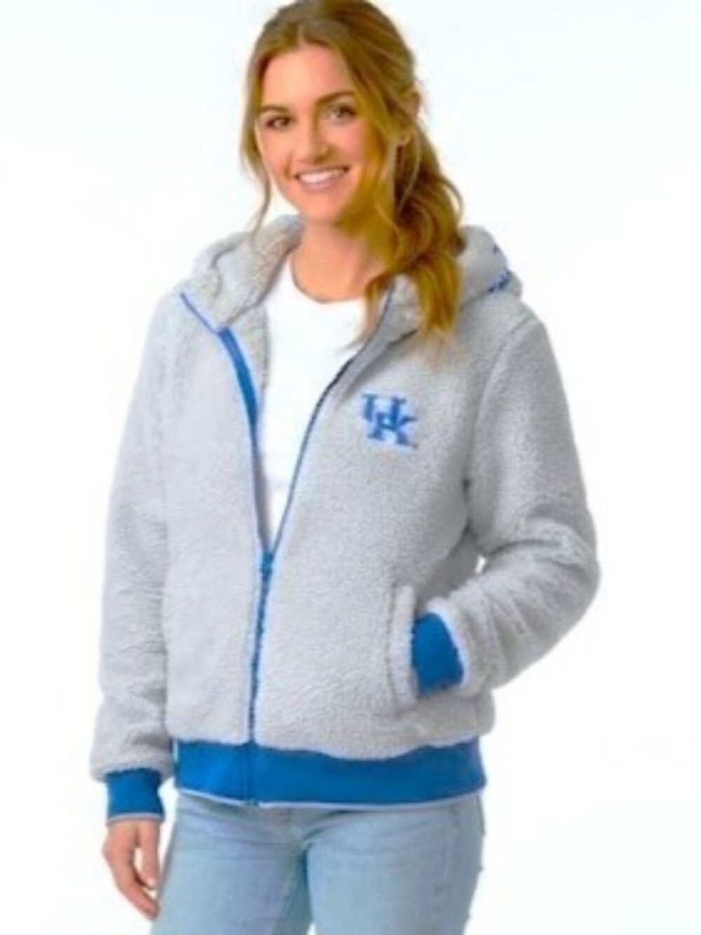 Wear by Erin Andrews Sherpa Jacket with hood Univesity of KY Medium